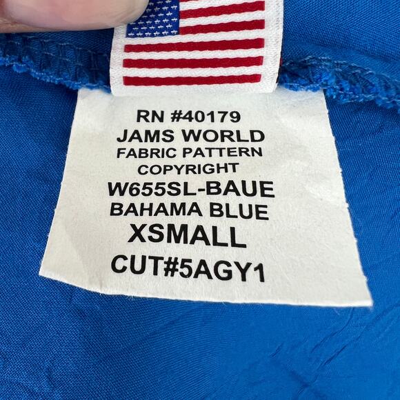 JAMS WORLD 50 Years Bahama Blue Solid Tank Top Crushed Rayon W655SL Hawaii XS - Picture 6 of 7
